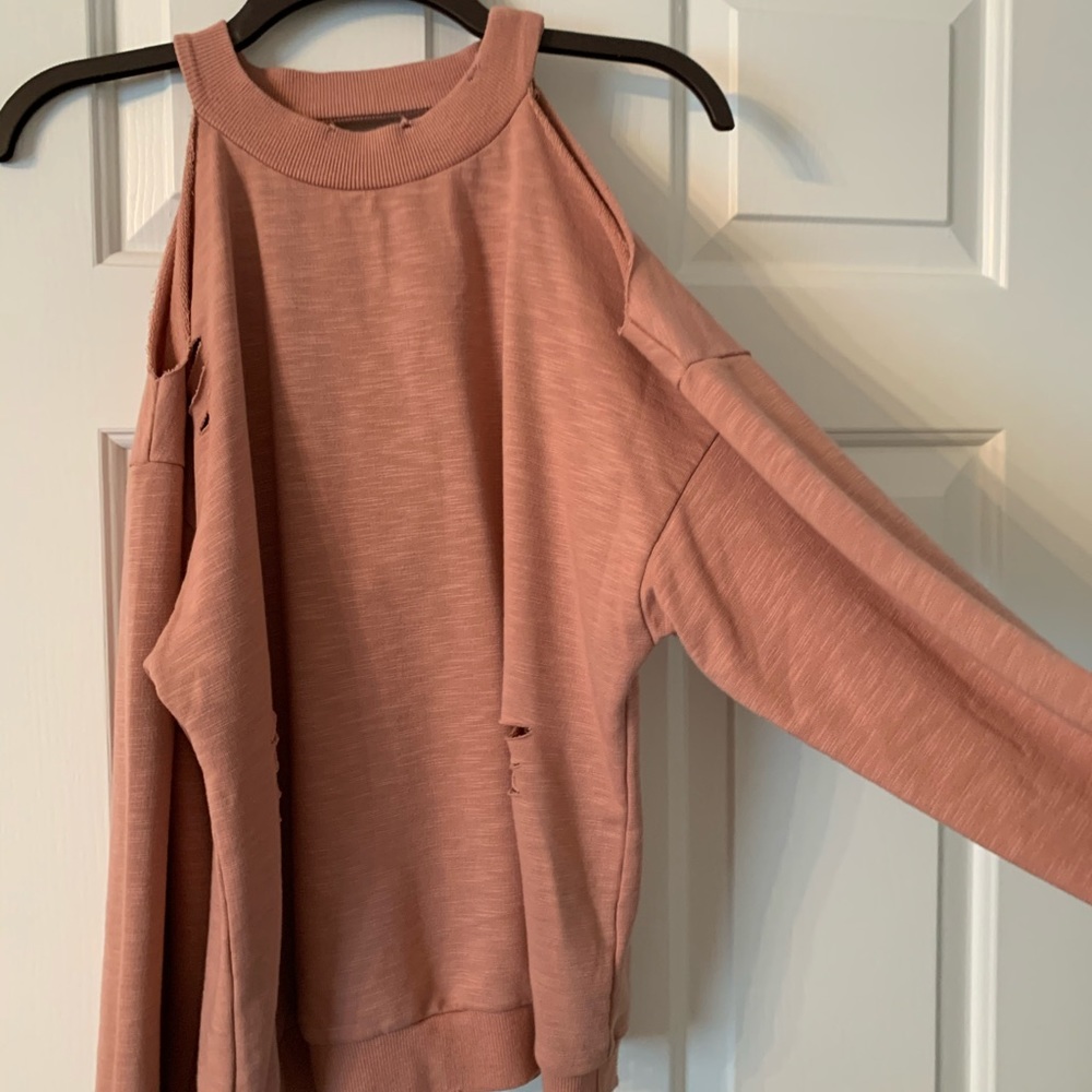 Honey punch cut out shoulders sweater nwt